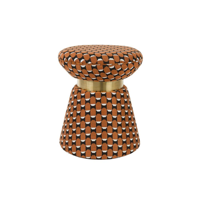 Poef Pin Metaal, Polyester, MDF Bruin Ø37x45 cm-Poefs-Creating Home