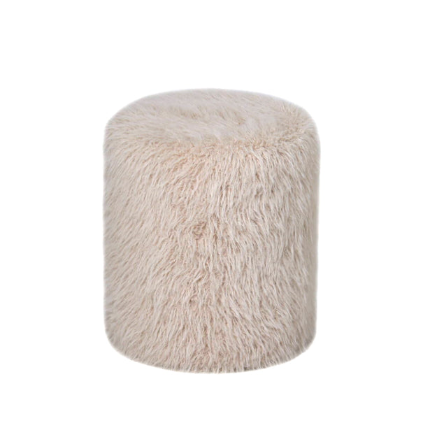Poef Polyester Beige-Poefs-PTMD
