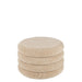 Poef Rond Teddy Polyester Beige 65 cm 65x65x40 cm-Poefs-J-Line