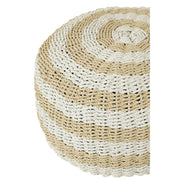 Poef Rond Wit Kunststof Geweven 50 cm 50x50x45 cm-Poefs-J-Line
