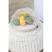 Poef Rond Wit Kunststof Geweven 50 cm - Uni-Poefs-J-Line