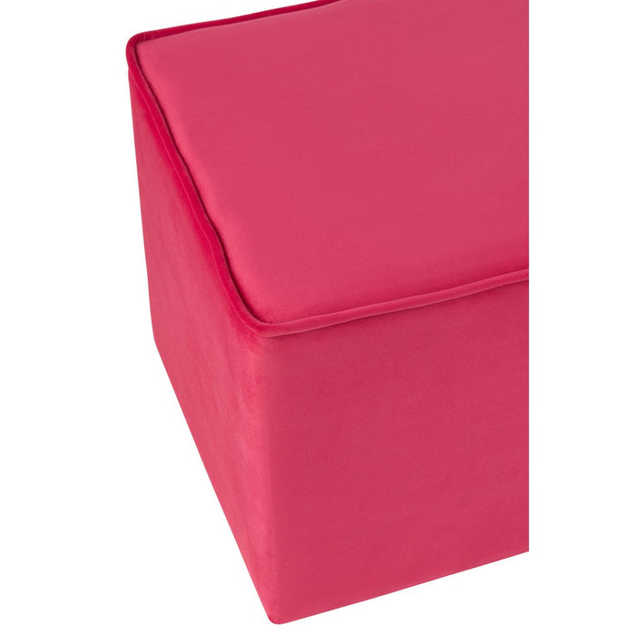 Poef Roze Velours Kubus J-Line 37 cm 37x37x37 cm-Poefs-J-Line