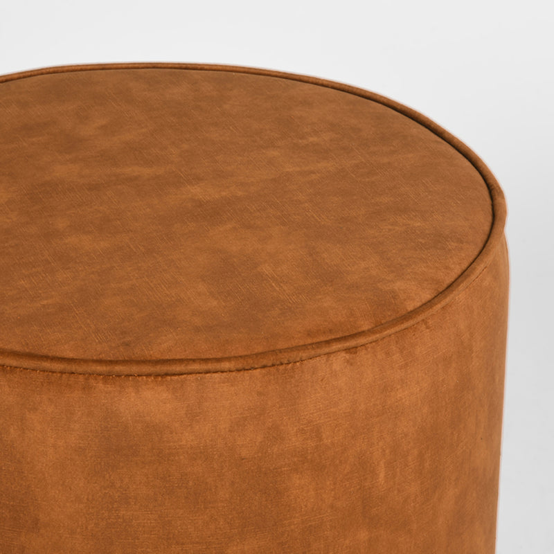 Poef Tibo Oker Velours 55 cm Rond 55x55x40 cm-Poefs-LABEL51