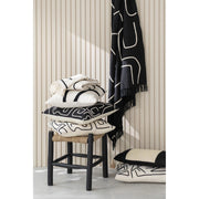 Poef Vierkant Teakhout Zeegras Zwart/Naturel 40 cm 40x40x45 cm-Poefs-J-Line