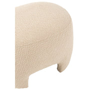 Poef Wit Gebreid Stof en Hout 41 cm 41x55x37 cm-Poefs-J-Line