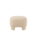 Poef Wit Gebreid Stof en Hout 41 cm-Poefen-J-Line
