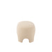 Poef Wit Gebreid Stof en Hout 41 cm-Poefen-J-Line