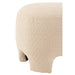 Poef Wit Gebreid Stof en Hout 41 cm-Poefen-J-Line