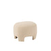 Poef Wit Gebreid Stof en Hout 41 cm-Poefs-J-Line