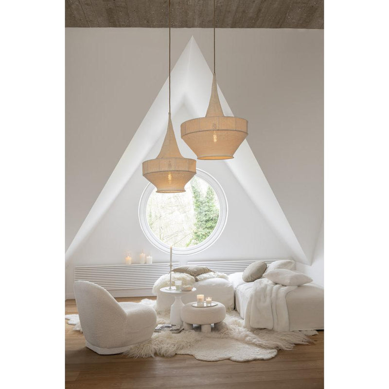 Poef Wit Linnen Monaco Exclusive 104 cm 105x105x40 cm-Poefs-J-Line