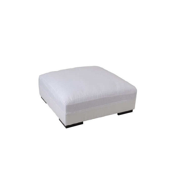 Poef Wit Linnen Monaco Exclusive 104 cm 105x105x40 cm-Poefs-J-Line