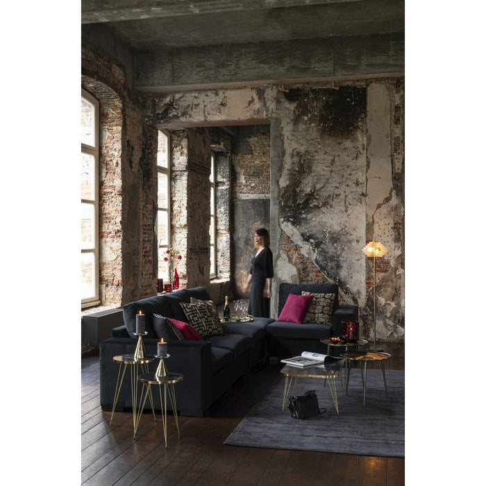 Poef Zwart Velvet Ottoman 100 cm 100x113x60 cm-Poefs-J-Line