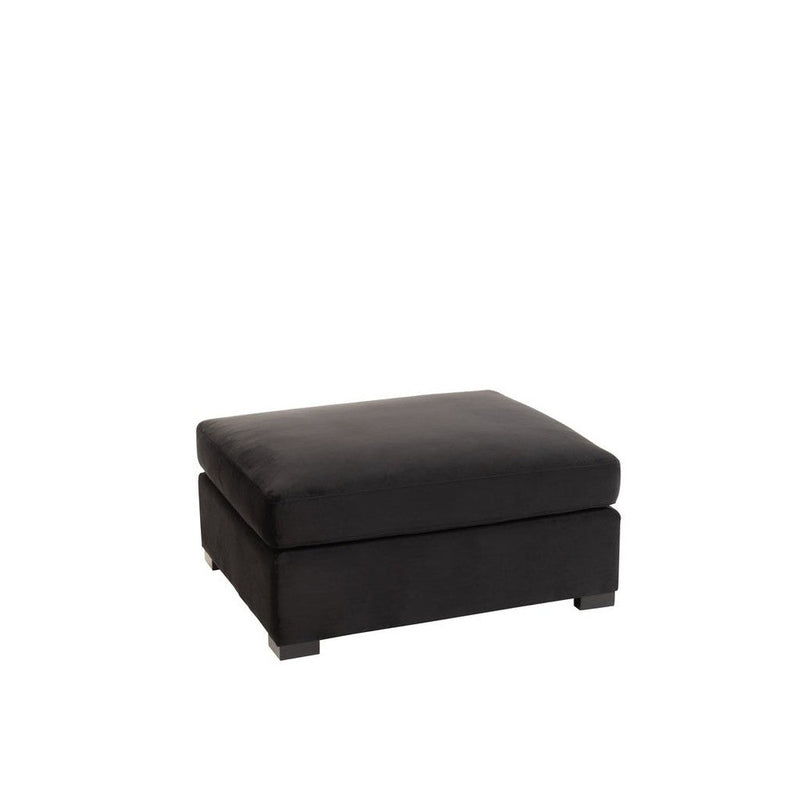Poef Zwart Velvet Ottoman 100 cm 100x113x60 cm-Poefs-J-Line