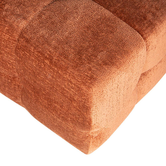 Poefen 3-zitsbank Jidde Bank Berge 3032 Roestbruin Stof Hocker-Poefen-PTMD