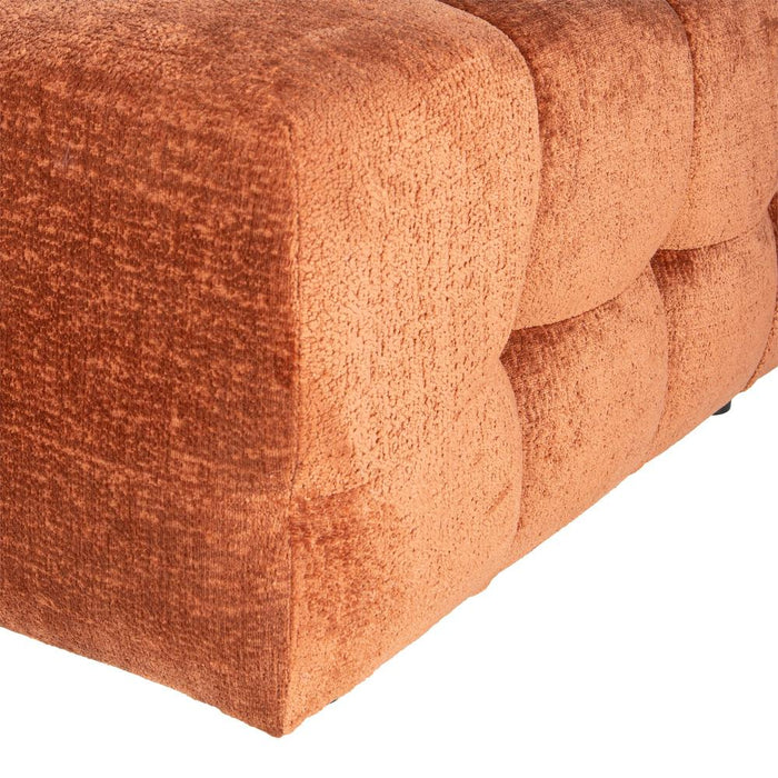 Poefen 3-zitsbank Jidde Bank Berge 3032 Roestbruin Stof Hocker-Poefen-PTMD