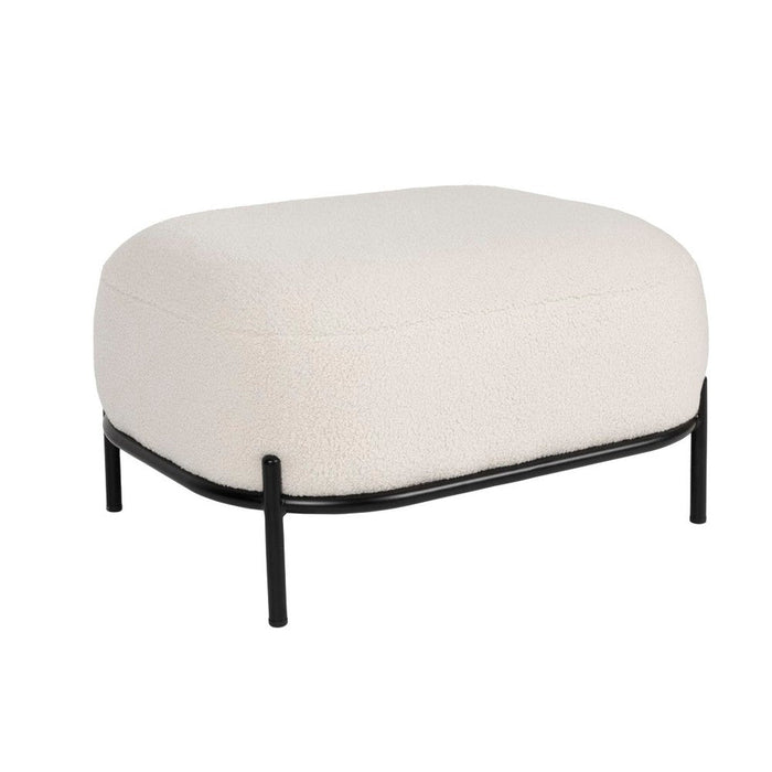 Polly Hocker Teddy Ivoor Crème Stof 66 cm-Poefen-Creating Home