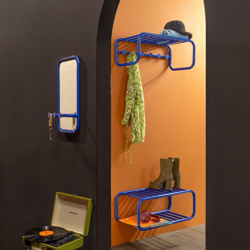 RETRO Schoenenrek | Blauw | Staal Spinder Design-Schoenenrekken-Spinder