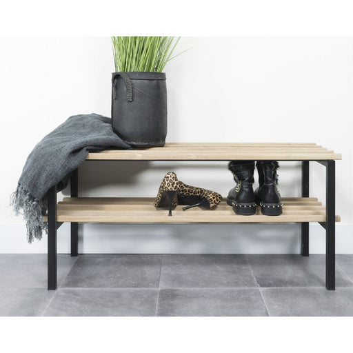 RIZZOLI BENCH Halbank - Zwart / Eiken Spinder Design-Bankjes-Spinder