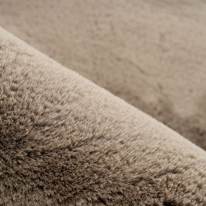 Rond vloerkleed Vloerkleden Indy Taupe Polyester 200x200 cm Rond-Ronde vloerkleden-LABEL51