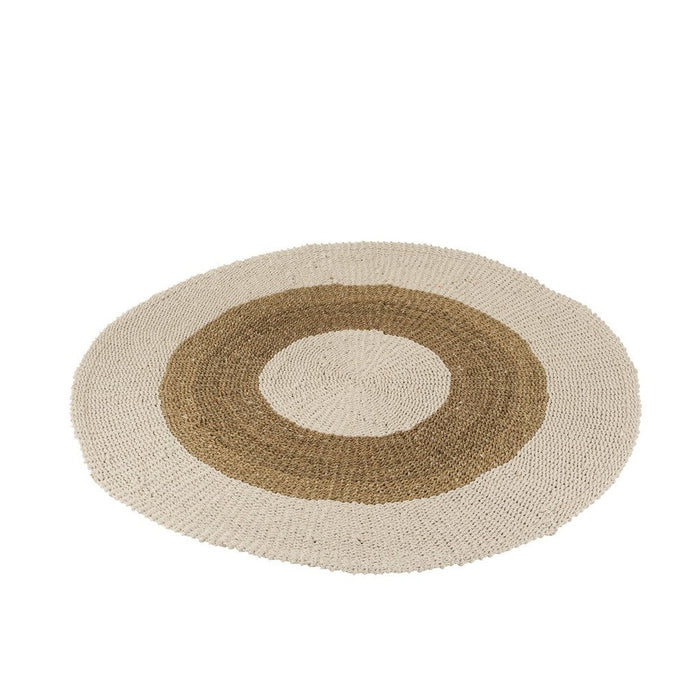 Rond vloerkleed Wit Zeegras Rond 150 cm 150x150x1 cm-Ronde vloerkleden-J-Line