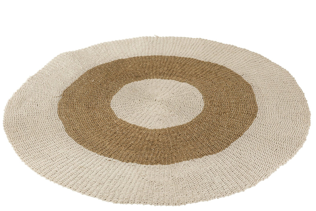 Rond vloerkleed Wit Zeegras Rond 197 cm 197x197x1 cm-Ronde vloerkleden-J-Line