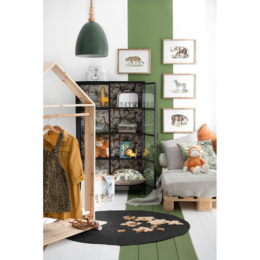 Rond vloerkleed Zwart Jute Rond 150 cm-Ronde vloerkleden-J-Line