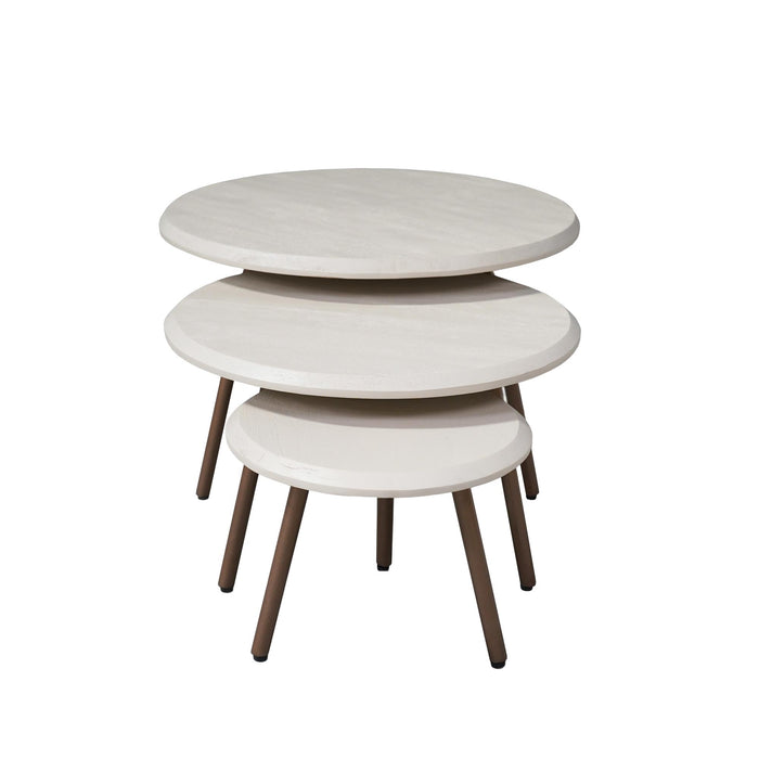 Ronde salontafelset Ohio Zand Mangohout 70 cm-Salontafels-Creating Home