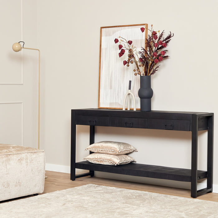 STARFURN Bijzettafel Boaz Zwart 150 cm 150x35x76 cm-Bijzettafels-Starfurn