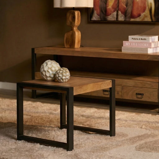 STARFURN Bijzettafel Britt Mangohout Naturel 60x60-Bijzettafels-Starfurn