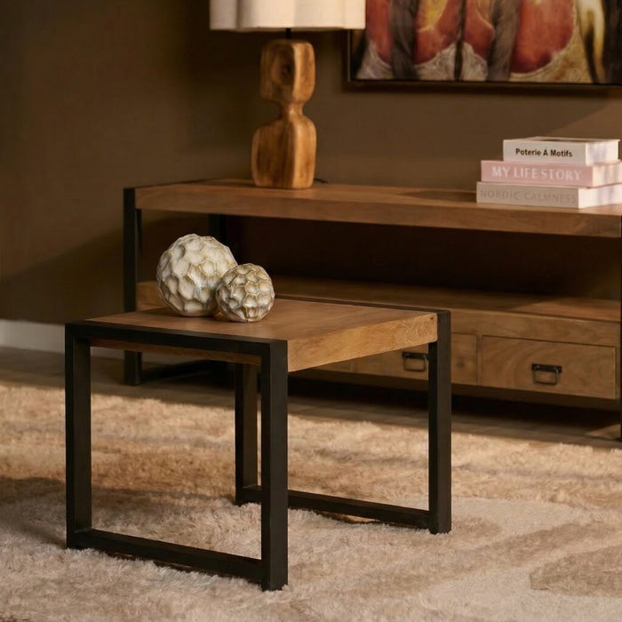 STARFURN Bijzettafel Britt Mangohout Naturel 60x60-Bijzettafels-Starfurn