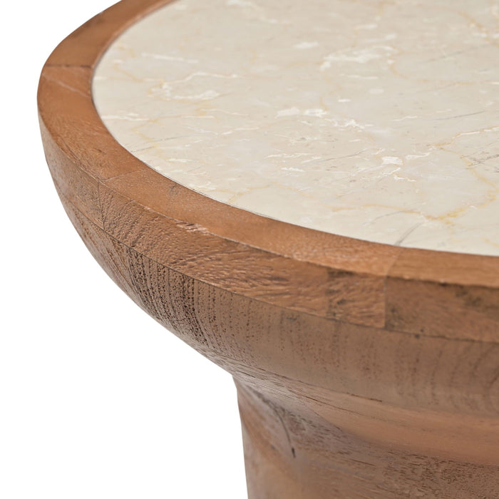 STARFURN Bijzettafel Zoë Naturel Travertin 33 cm-Bijzettafels-Starfurn