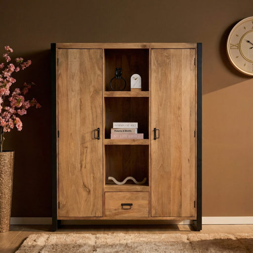 STARFURN Boekenkast Britt Mangohout Naturel 150cm-Boekenkasten-Starfurn