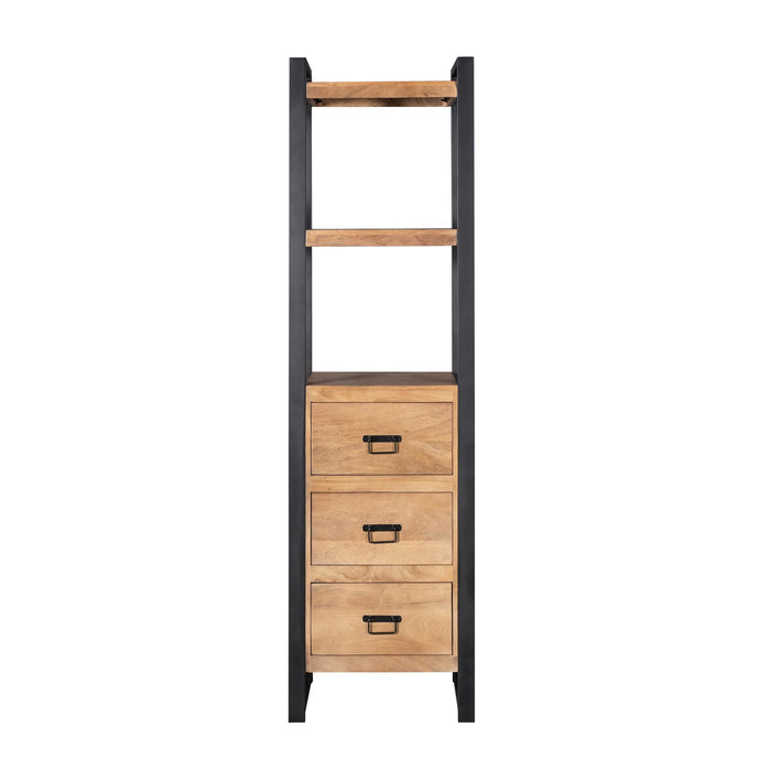 STARFURN Boekenkast Britt Mangohout Naturel 55cm Met Lades-Boekenkasten-Starfurn