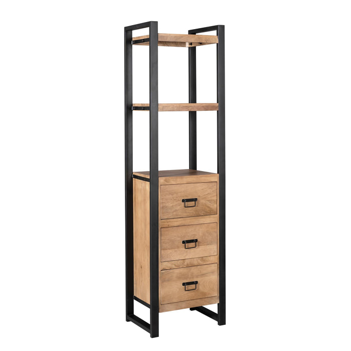 STARFURN Boekenkast Britt Mangohout Naturel 55cm Met Lades-Boekenkasten-Starfurn