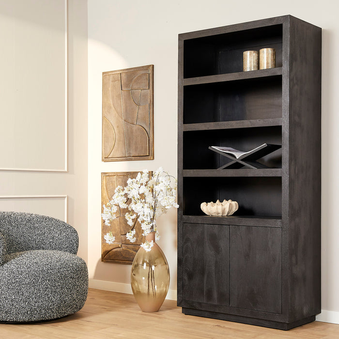 STARFURN Boekenkast Brussel Zwart 90 cm 90x45x200 cm-Boekenkasten-Starfurn
