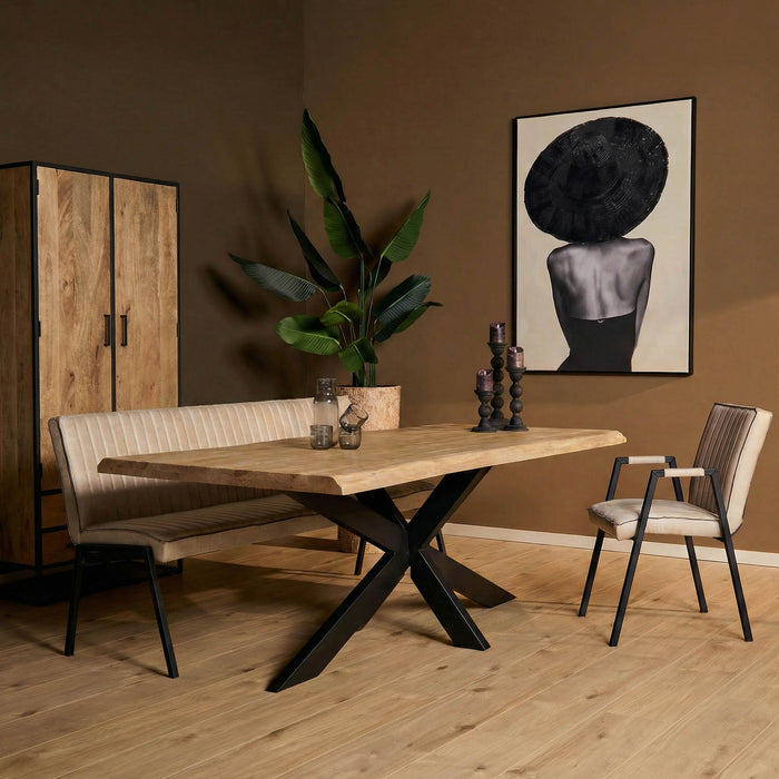 STARFURN Boomstamtafel Dakota Naturel Mangohout 140 cm-Eettafels-Starfurn
