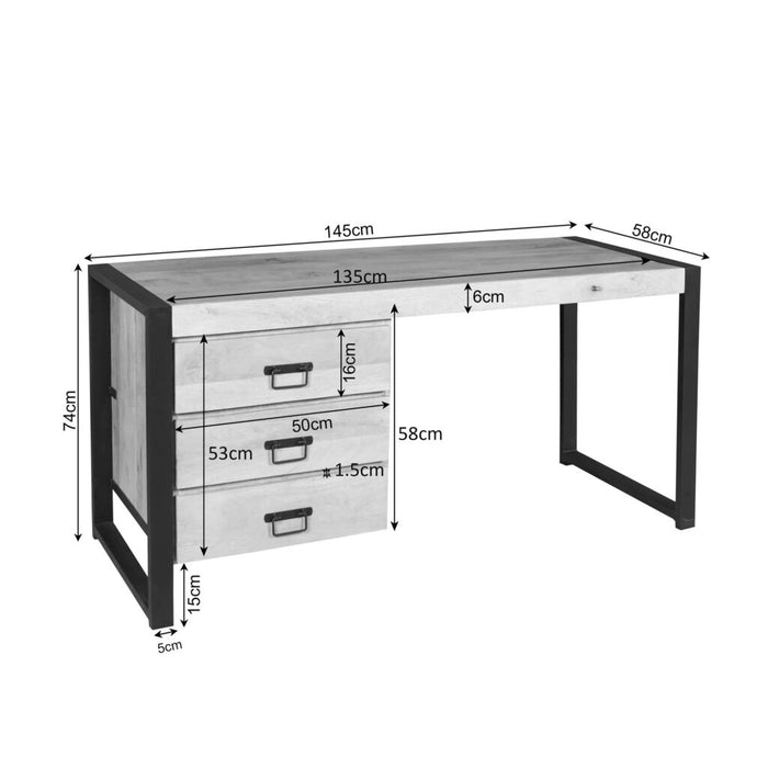 STARFURN Bureau Britt Mangohout Naturel 145cm-Bureaus-Starfurn