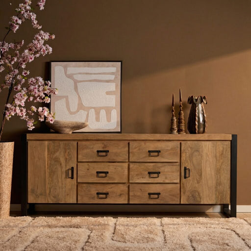 STARFURN Dressoir Britt Mangohout Naturel 200cm-Dressoirs-Starfurn