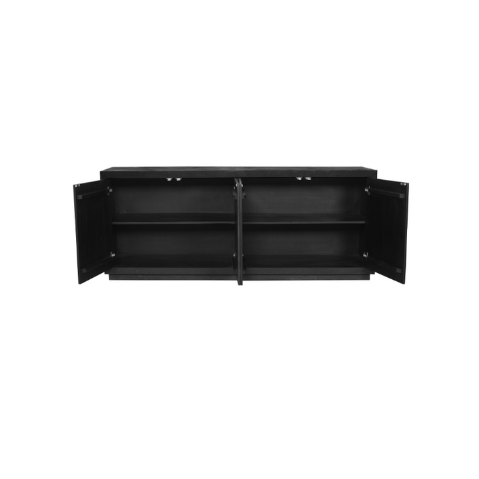 STARFURN Dressoir Brussel Zwart 4 deurs 200 cm 200x45x80 cm-Dressoirs-Starfurn