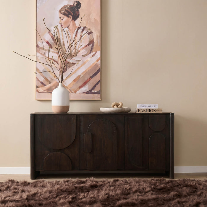 STARFURN Dressoir Zana Bruin Mangohout 160x40 cm-Dressoirs-Starfurn
