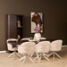 STARFURN Eetkamerstoel Bella Beige Poot Zand Met armleuning 64x65x83 cm-Eetkamerstoelen-Starfurn