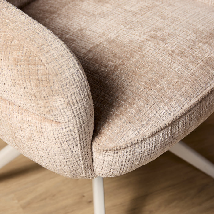 STARFURN Eetkamerstoel Bella Beige Poot Zand Met armleuning 64x65x83 cm-Eetkamerstoelen-Starfurn