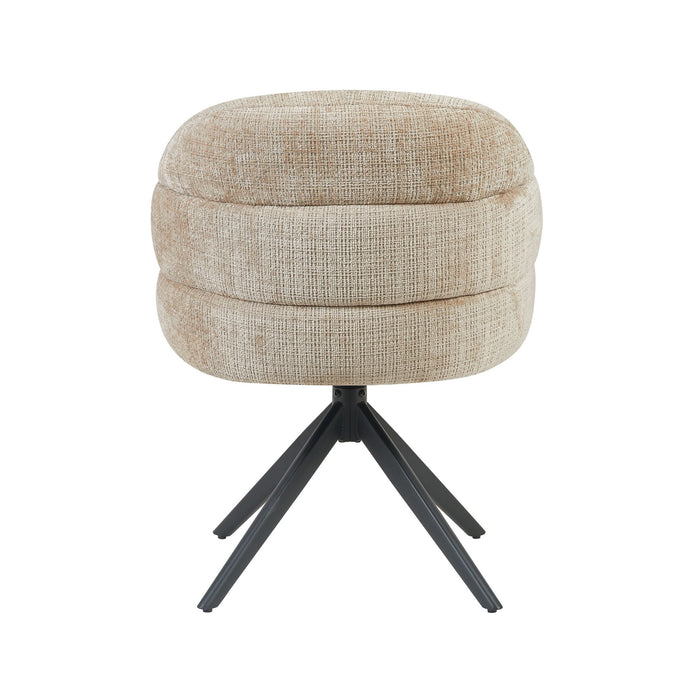 STARFURN Eetkamerstoel Bella Beige Poot Zwart Met armleuning 64x65x83 cm-Eetkamerstoelen-Starfurn