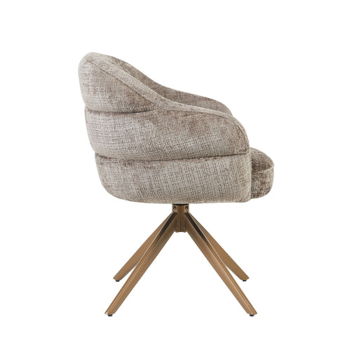 STARFURN Eetkamerstoel Bella Clay Poot Bronze Met armleuning 64x65x83 cm-Eetkamerstoelen-Starfurn