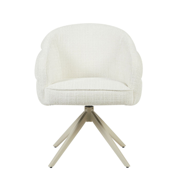 STARFURN Eetkamerstoel Bella Off Wit Poot Zand Met armleuning 64x65x83 cm-Eetkamerstoelen-Starfurn