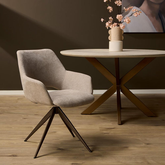 STARFURN Eetkamerstoel Daisy Beige 61x60x82 cm-Eetkamerstoelen-Starfurn