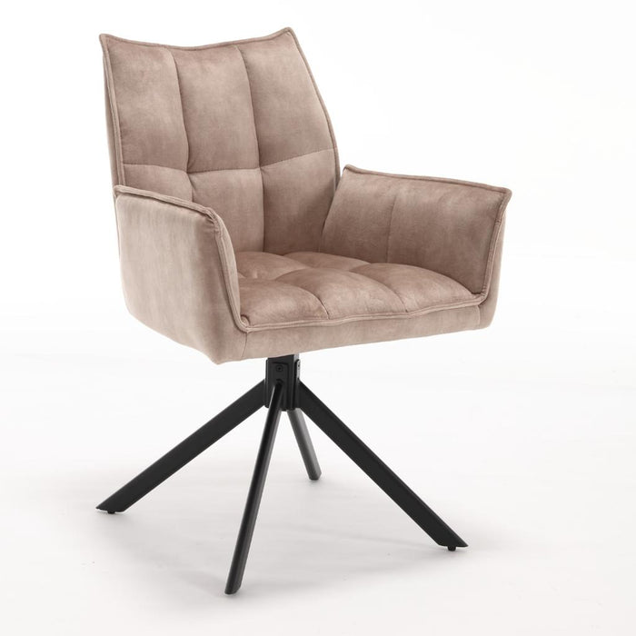 STARFURN Eetkamerstoel Dani Fluweel Beige 65x56x85 cm-Eetkamerstoelen-Starfurn