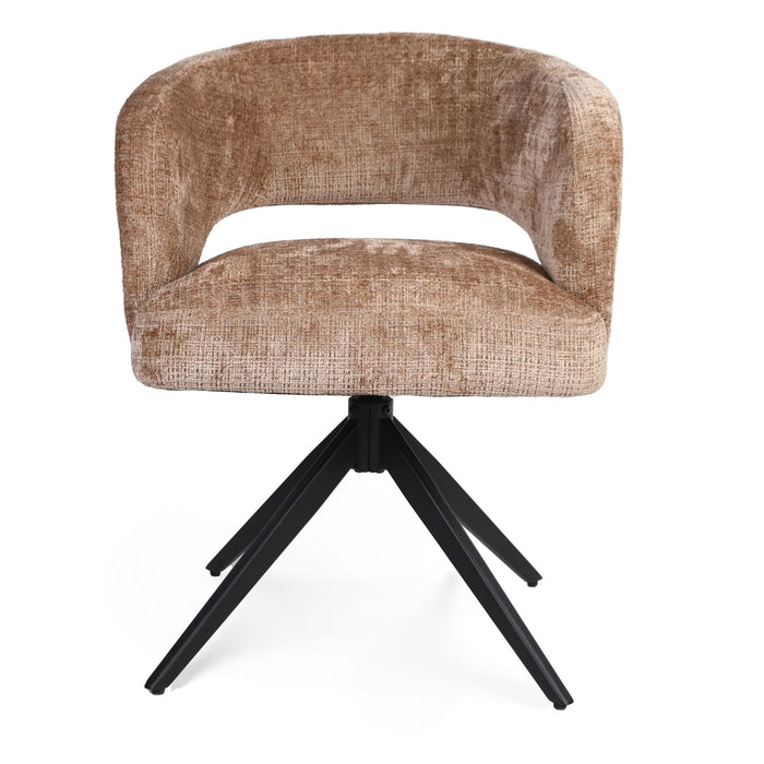 STARFURN Eetkamerstoel Demi | Cinnamon | Poot Black | Met armleuning-Eetkamerstoelen-Starfurn