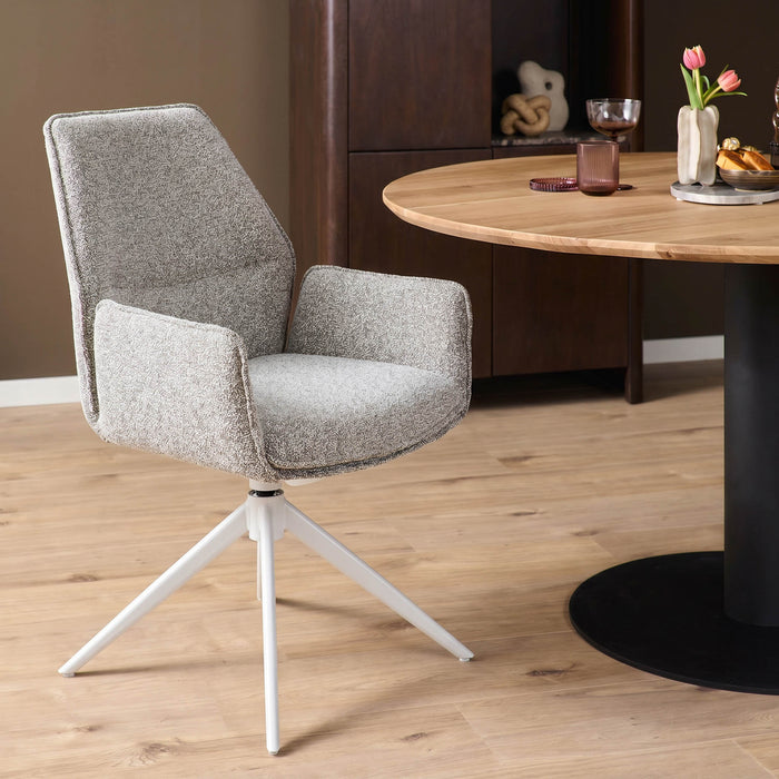 STARFURN Eetkamerstoel Hera Beige Met armleuning 63x63x83 cm-Eetkamerstoelen-Starfurn