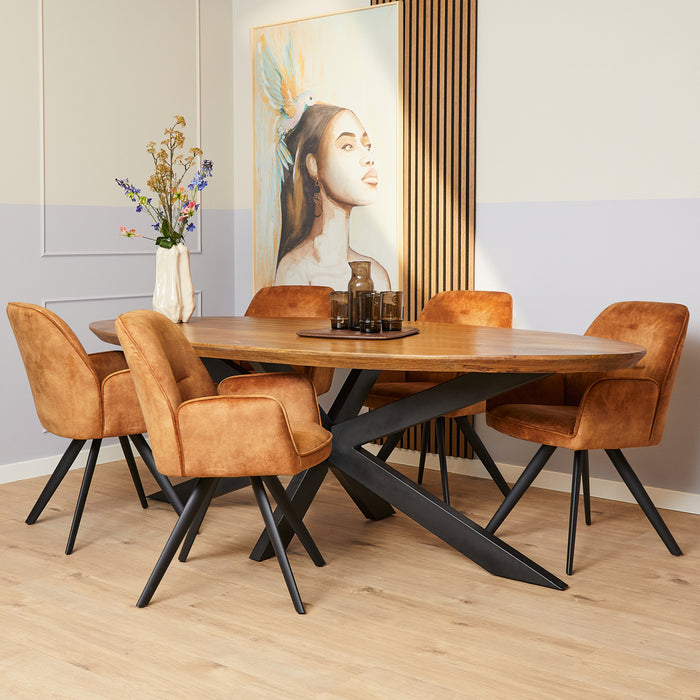 STARFURN Eetkamerstoel Nova Goud 60x65x89 cm-Eetkamerstoelen-Starfurn
